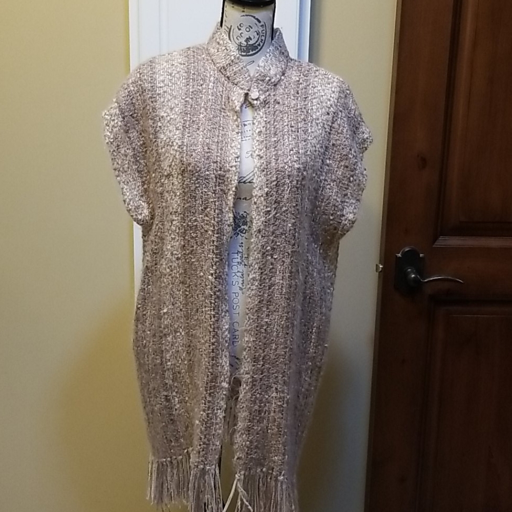 Hand woven sweater vest cover up